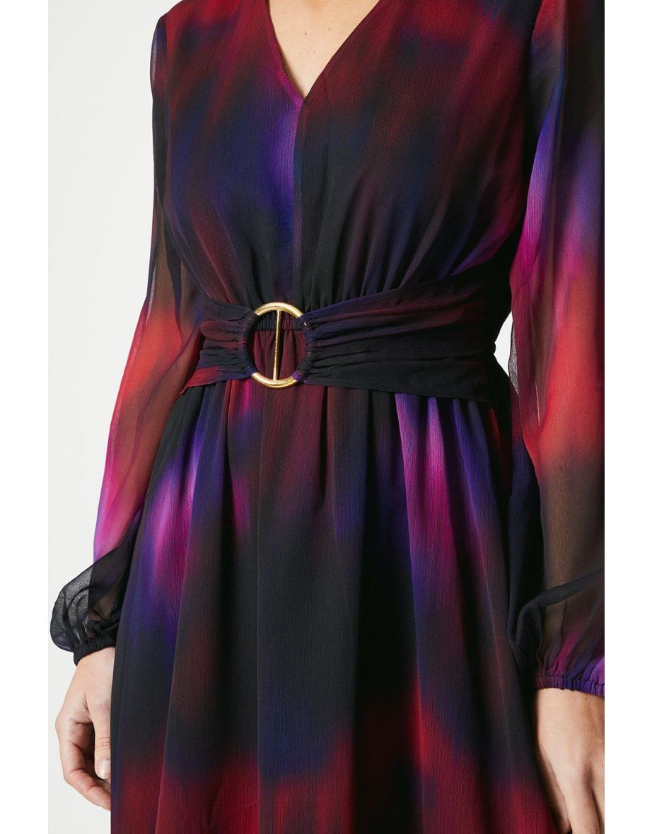 Petite Ombre Belted Midi Dress - 3