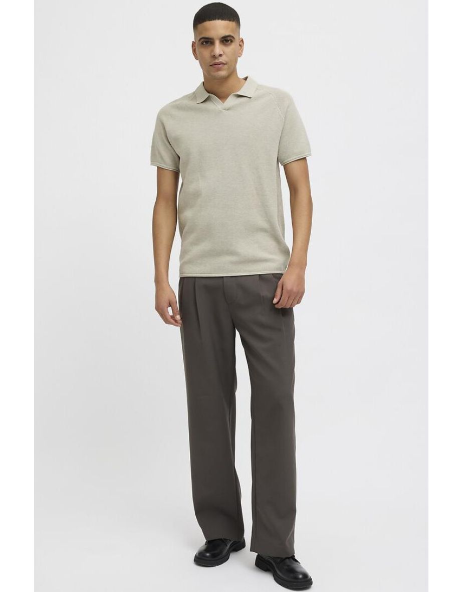 Buttonless Knit Polo Shirt