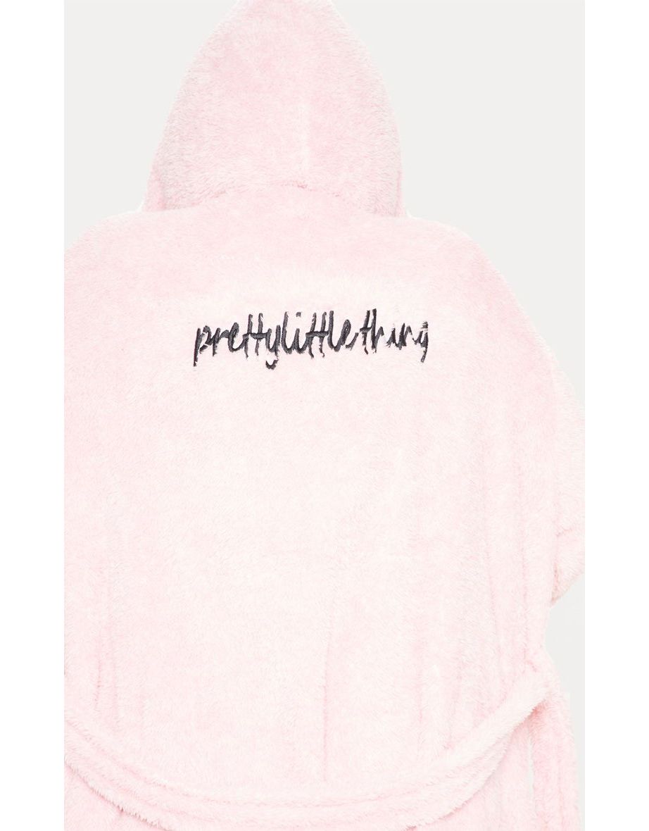 PRETTYLITTLETHING Plus Pink Fluffy Dressing Gown - 4