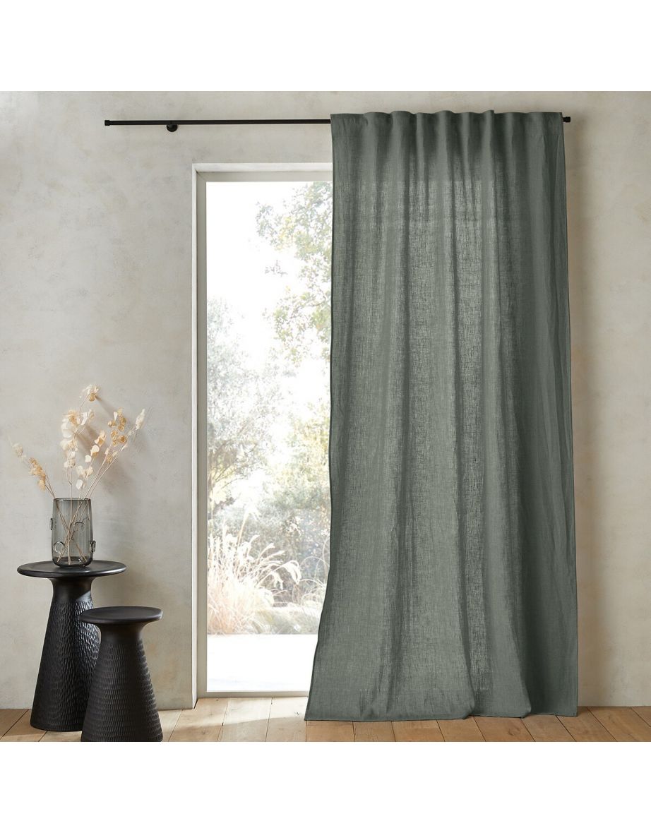 Private Ruffled Washed Linen Curtain
