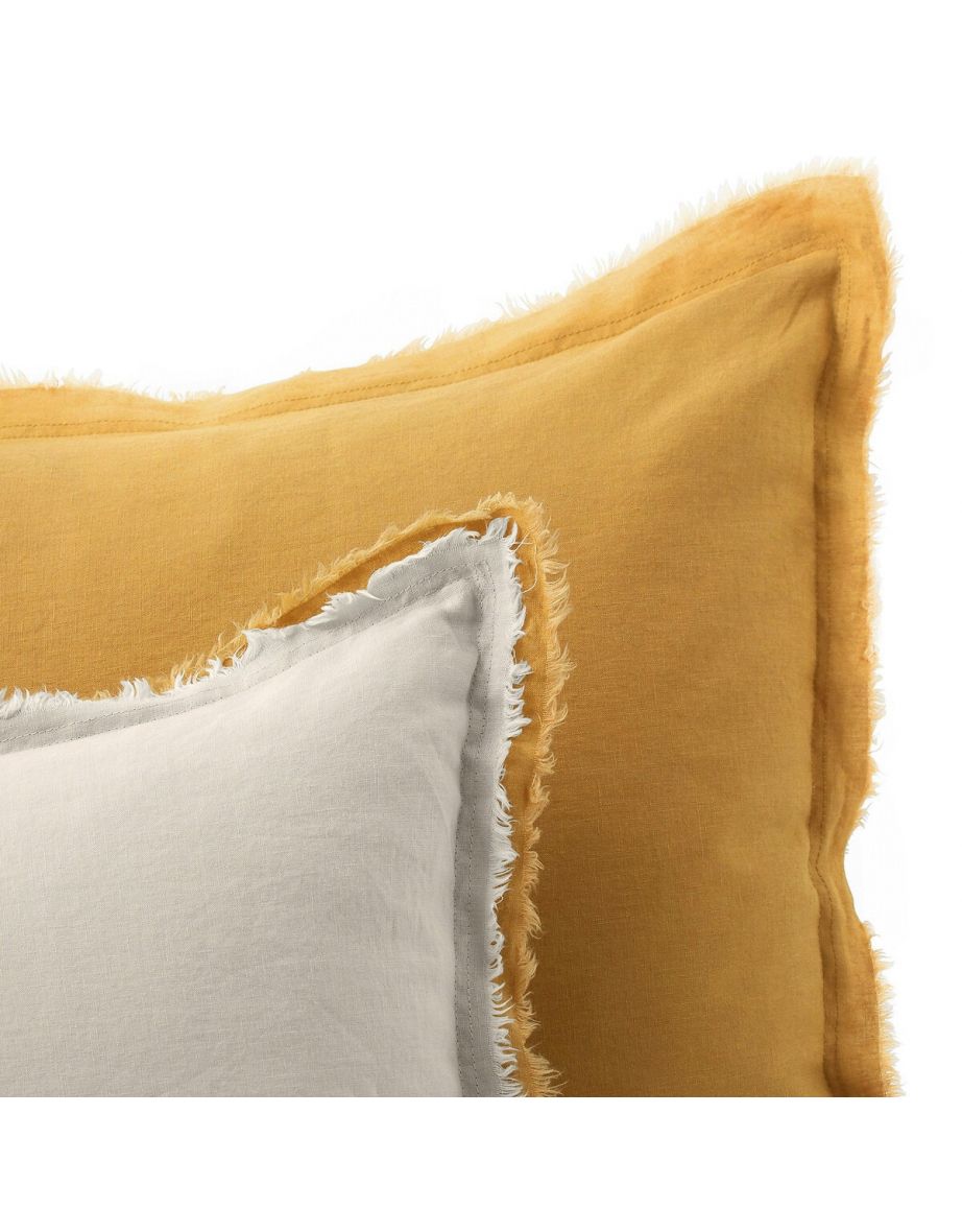 Alhanasia Double Fringe Washed Linen Pillowcase - 1