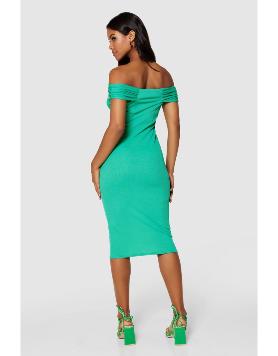 Closet London Green Midi Bodycon Dress - 4