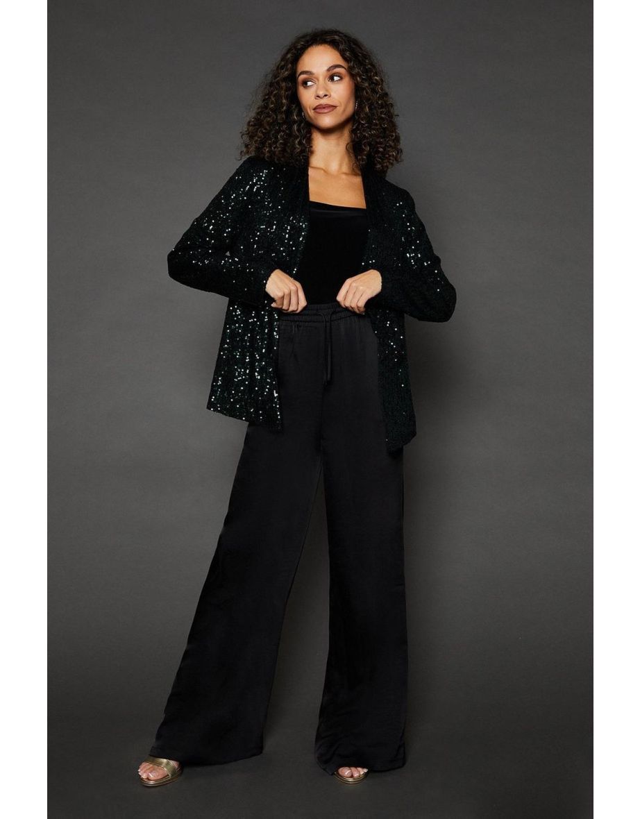 Green Sequin Waterfall Jacket