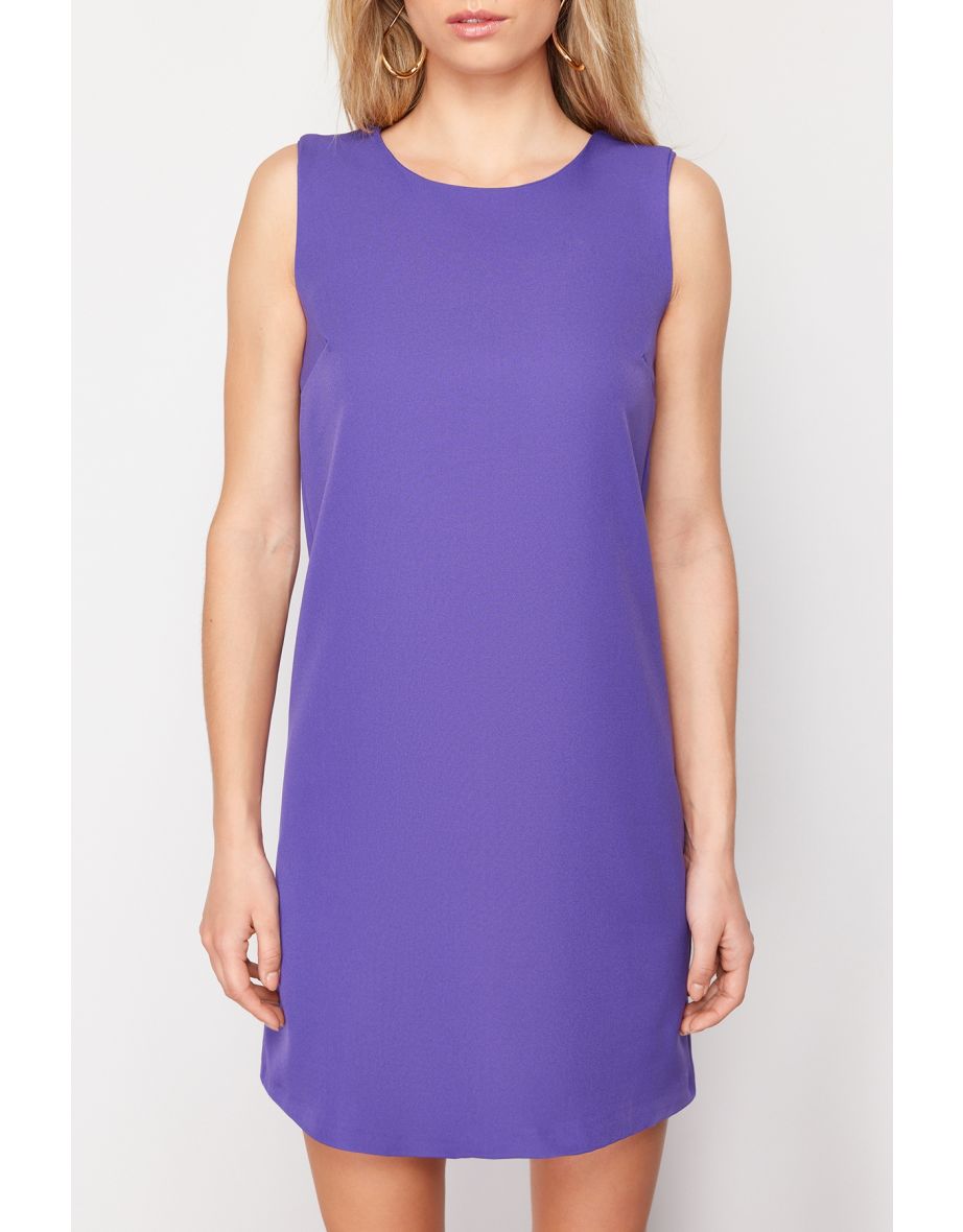 Purple Column Mini Shift Dress - 11