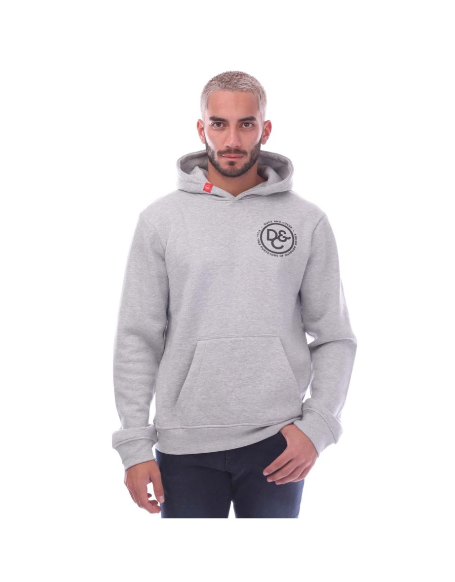 Men's Duck and Cover Macksony Graphic Hoodie in Grey