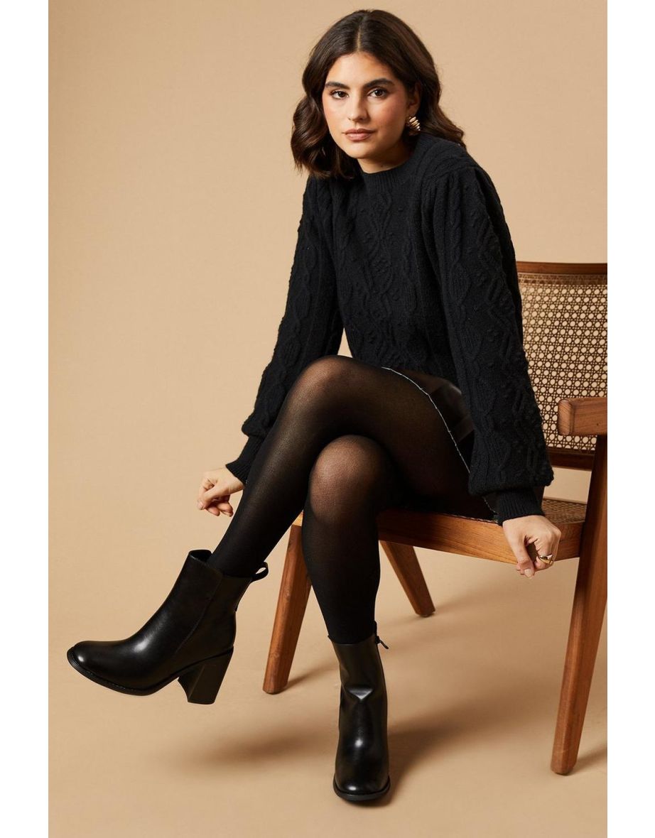 Marisol Square Toe High Block Heel Ankle Boot