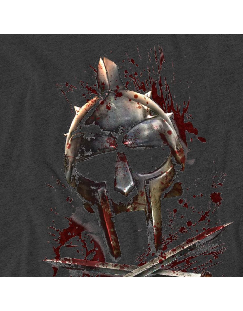 Gladiator Unisex Adult Helmet T-Shirt - Charcoal - 3