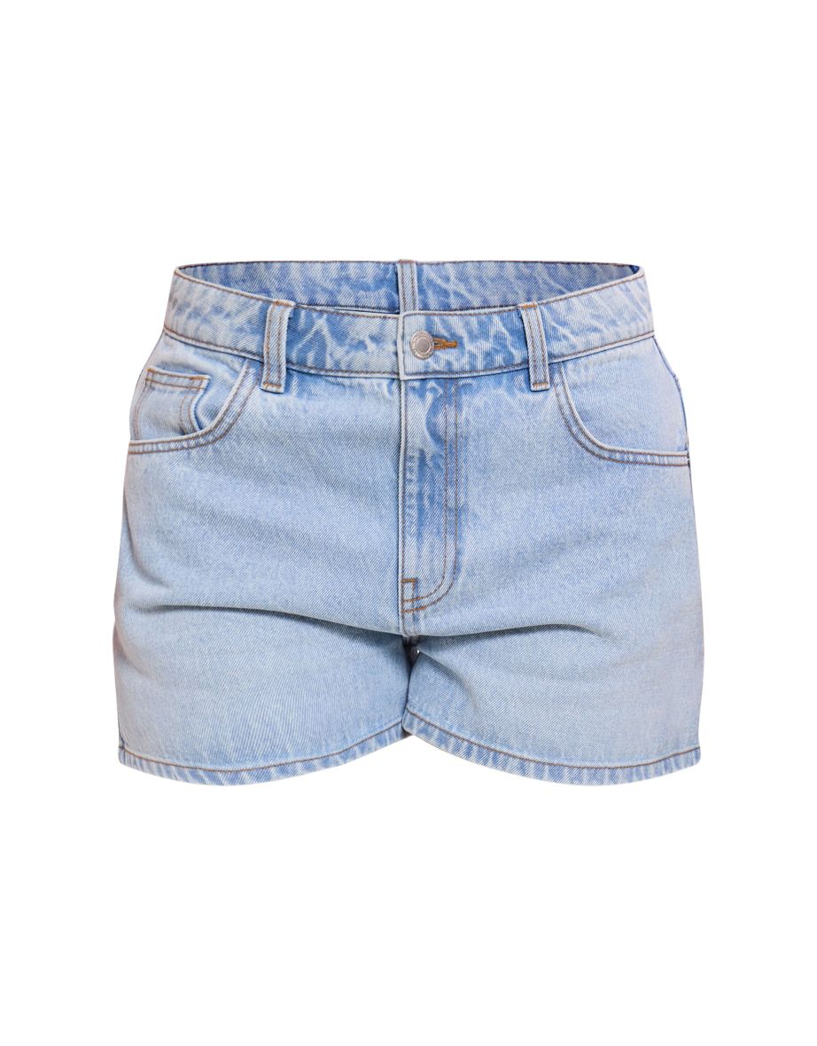 PRETTYLITTLETHING Petite Light Blue Mom Denim Shorts - 5