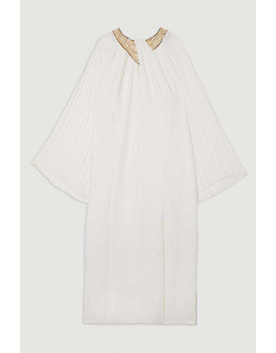 Plus Size Enamel Chain Detail Kimono Maxi Dress - 3