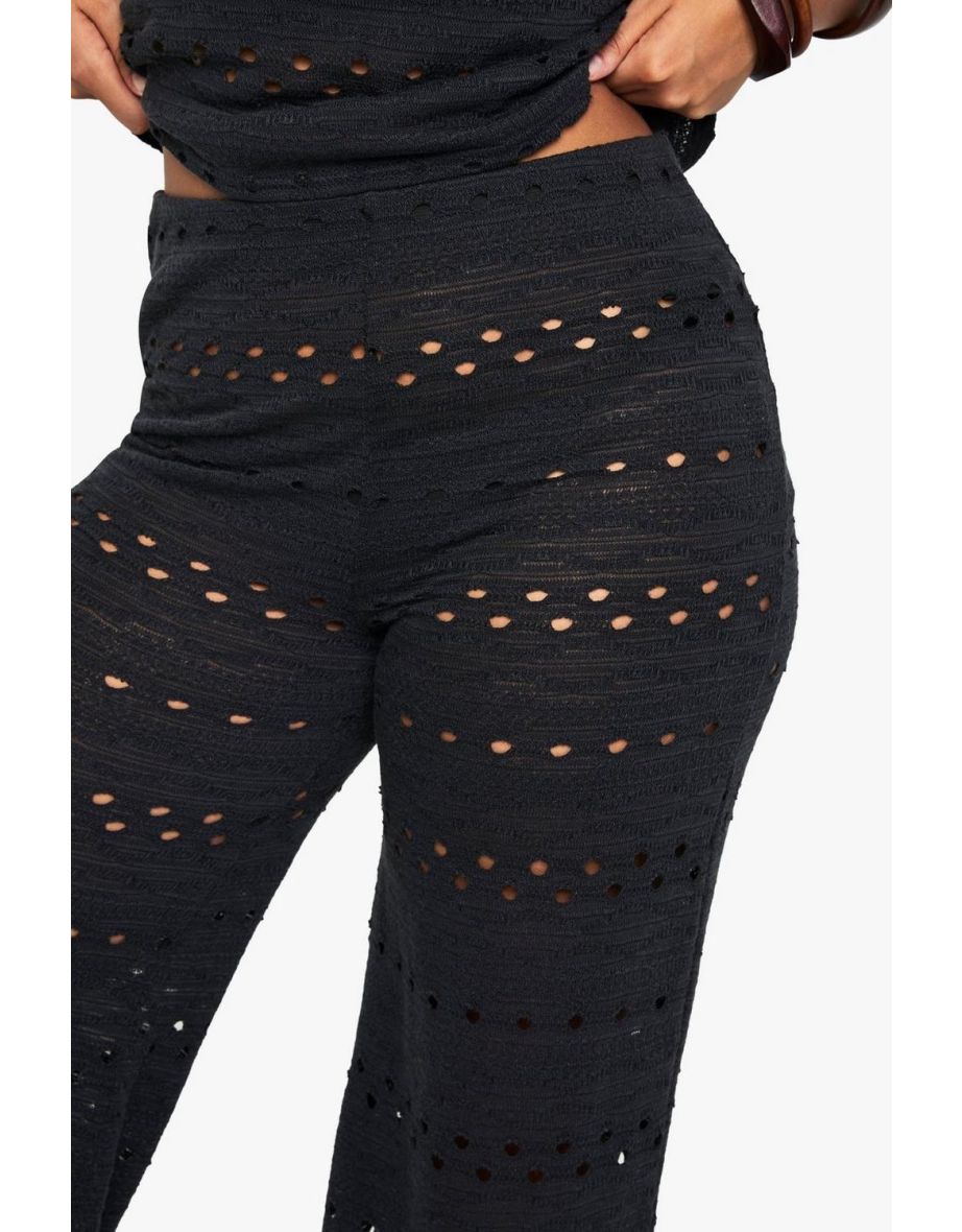 Plus Beach Wide Leg Beach Trousers - black - 3