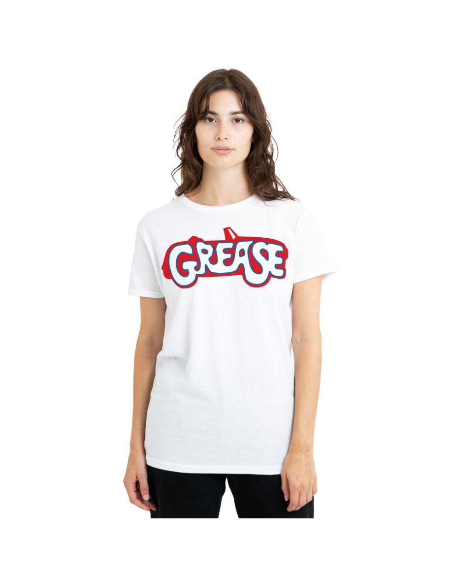 Grease Unisex Adult Logo T-Shirt - White