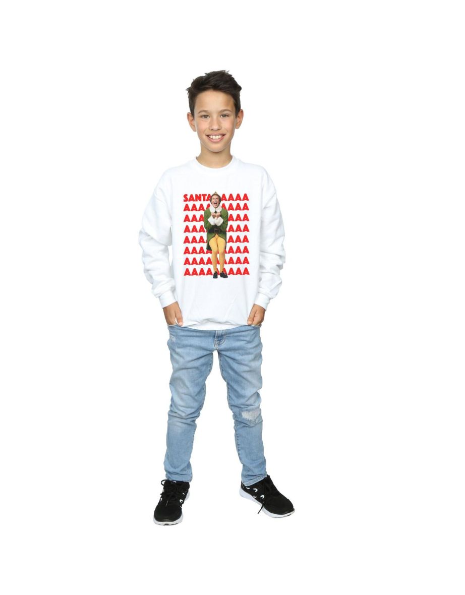 Elf Boys Buddy Santa Scream Sweatshirt - White - 3