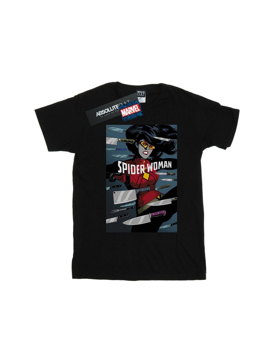 Marvel Girls Spider-Woman Cover Cotton T-Shirt - Black - 1
