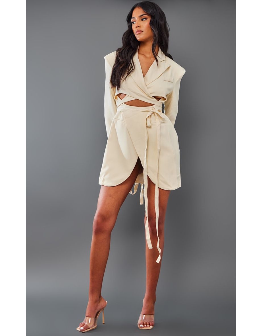 Tall Column Mini Blazer Dress with Long Sleeve