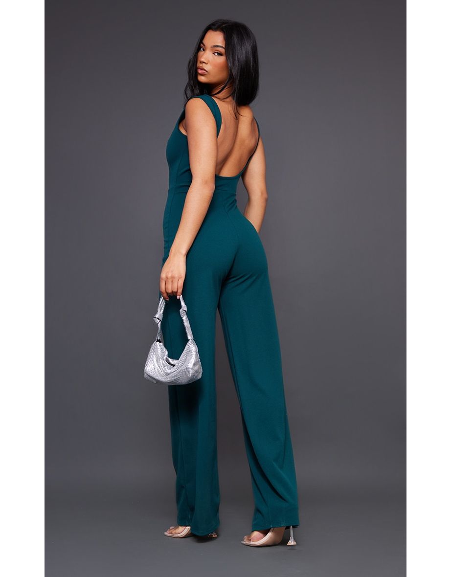 Crepe wide hot sale leg jumpsuit