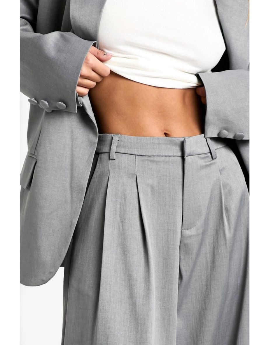 Tailored Extreme Wide Leg Trousers - grey marl - 3