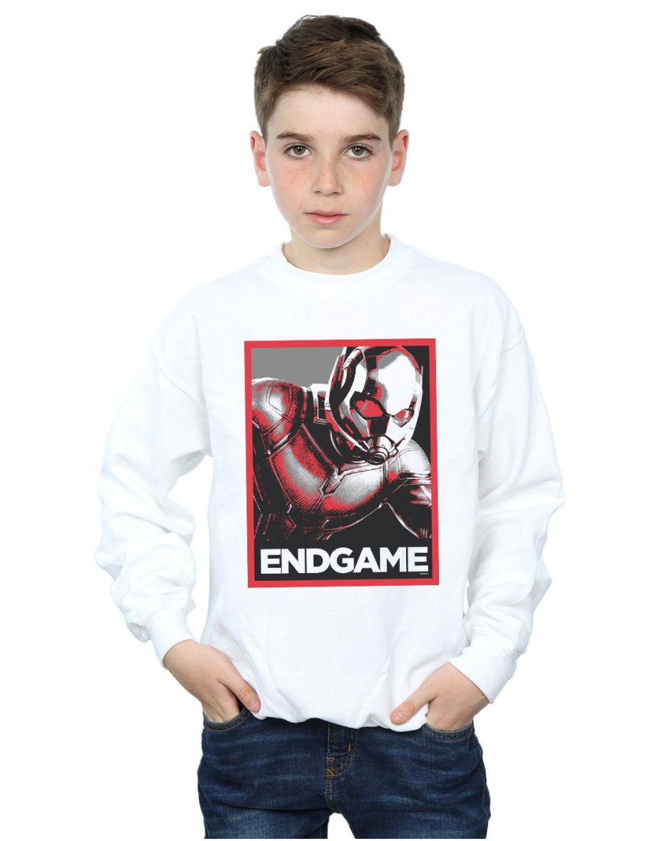 Marvel Boys Avengers Endgame Ant-Man Poster Sweatshirt - White