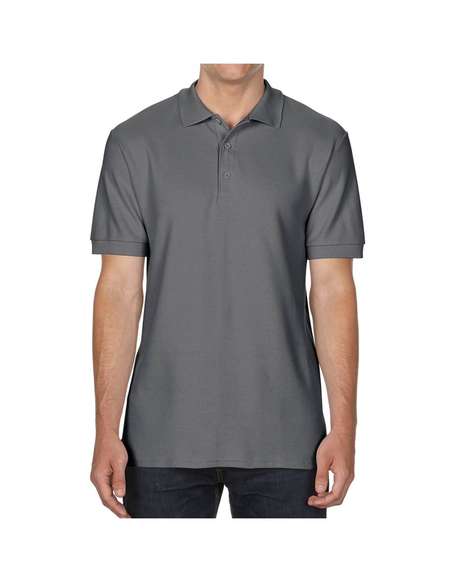 Gildan Mens Double Piqué Polo Shirt - Charcoal