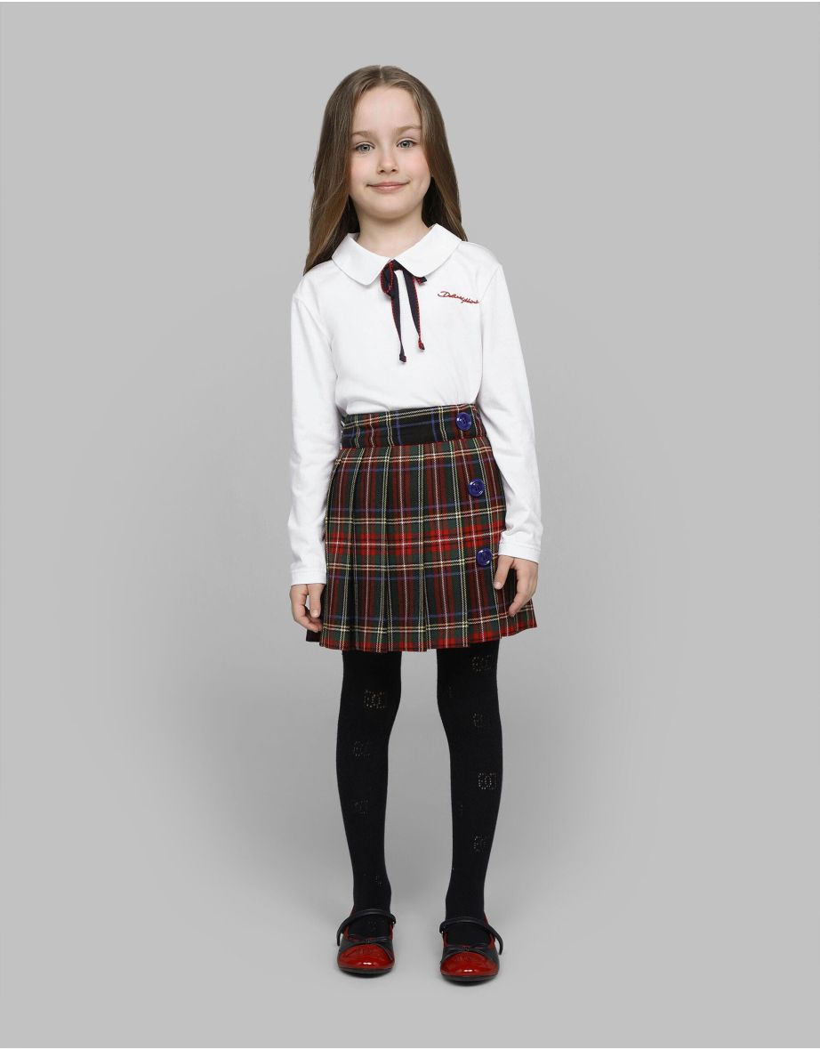 Girls Peter Pan Collar Top in White