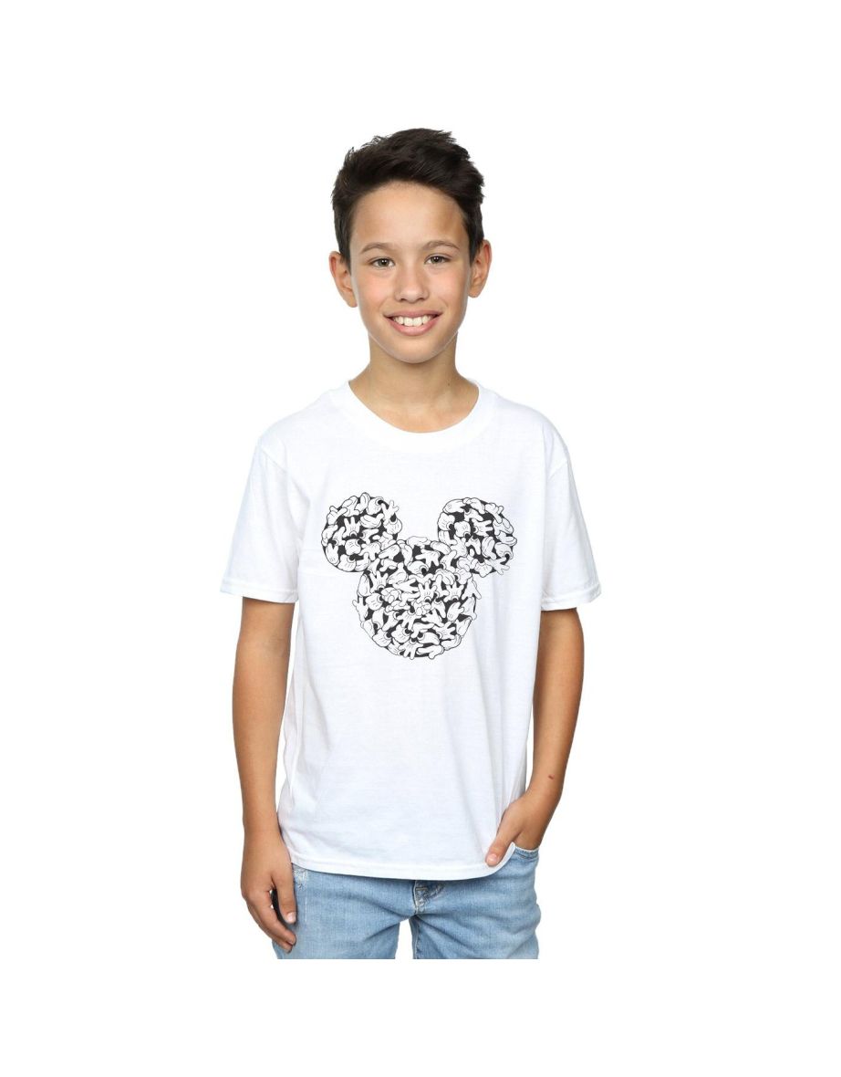 Disney Boys Mickey Mouse Head Of Hands T-Shirt - White