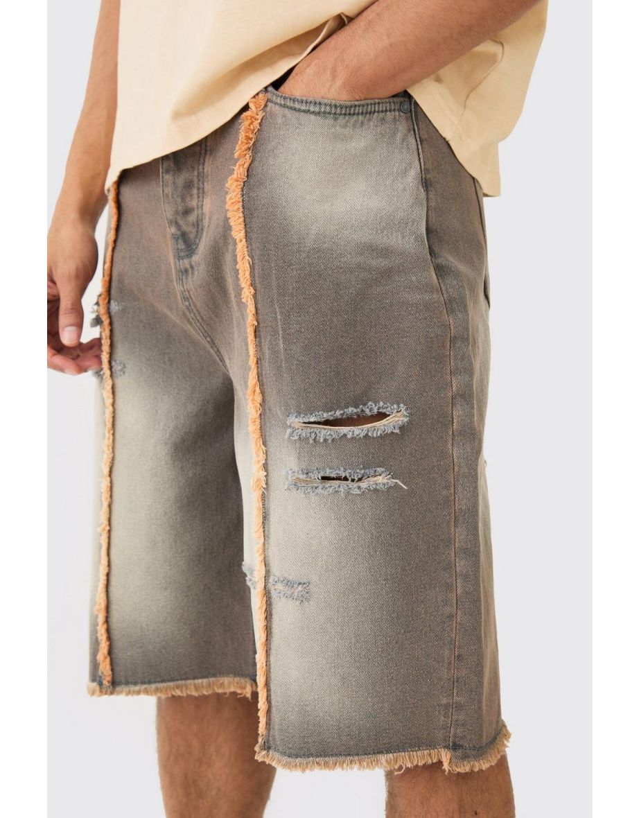 Denim Jorts In Brown - brown - 2