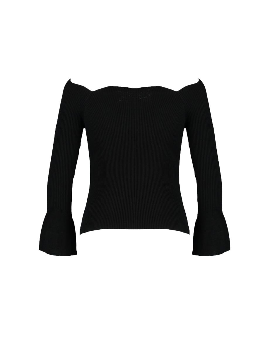 Black Spanish Sleeve Basic Knitwear Sweater - 6