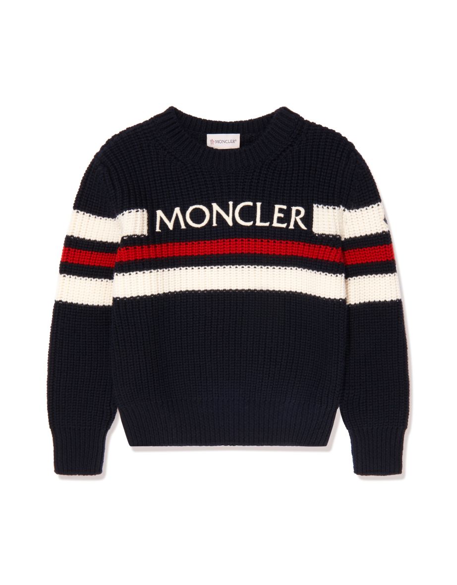 Shop Boys Wool Knit Jumper in Navy Online in Qatar VogaCloset