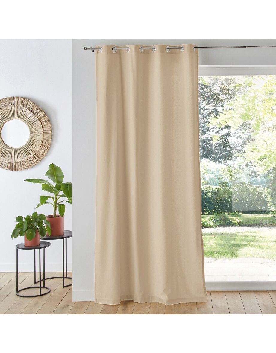 Panama Plain Single Cotton Curtain with Eyelets