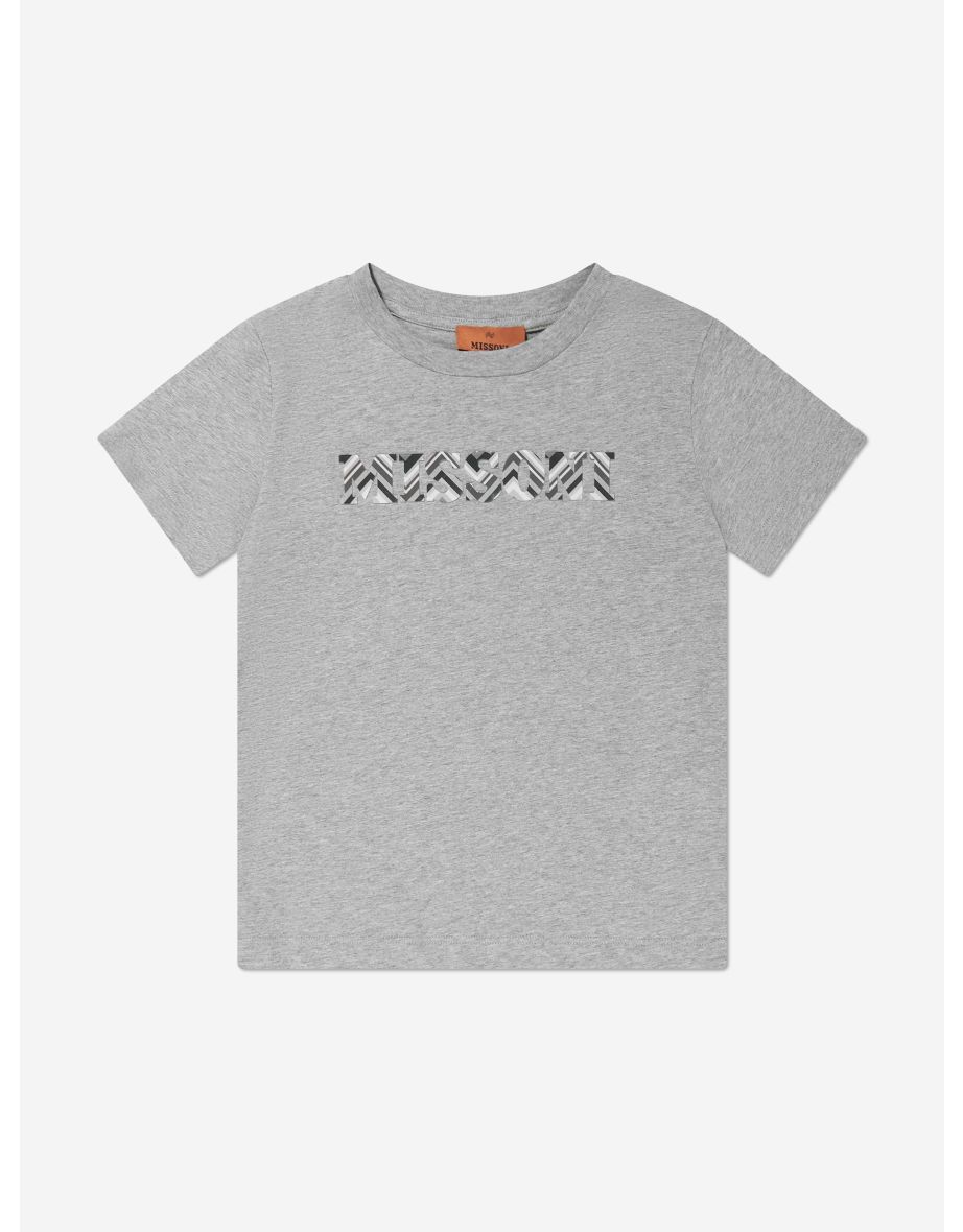 Boys Zigzag Logo T-Shirt in Grey - 4