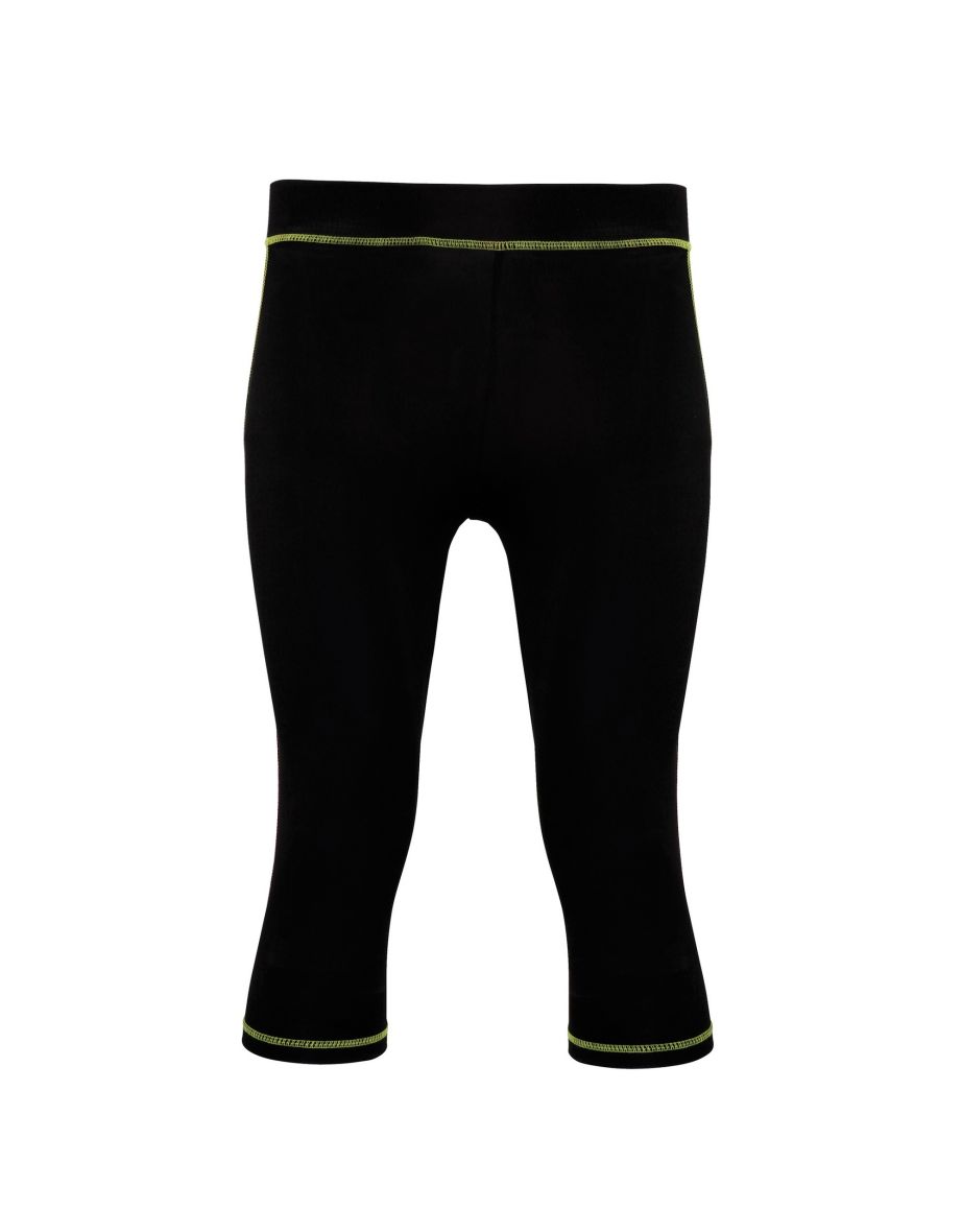 Tri Dri Womens/Ladies Calf Length Fitness Leggings - Black/Lightning Green