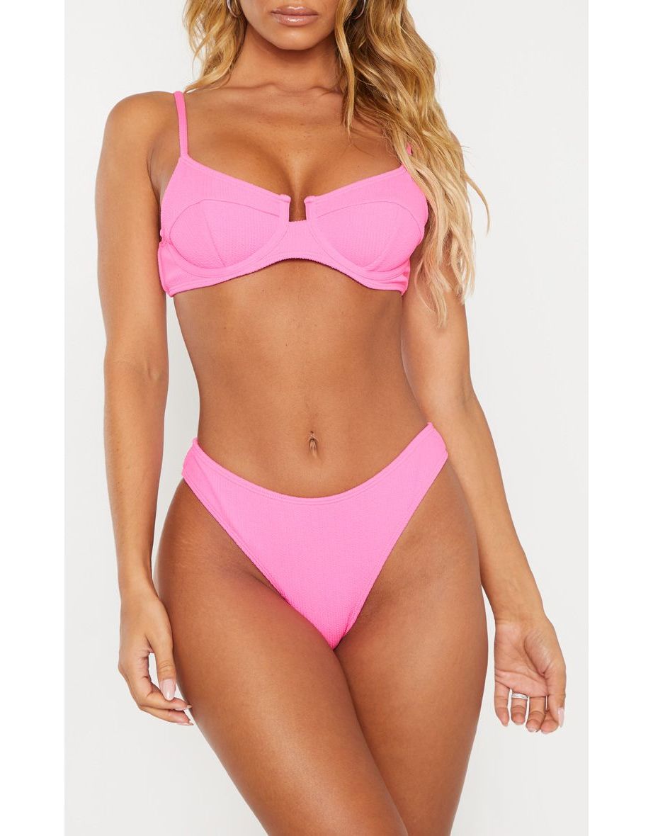 Neon pink underwire bikini top clearance