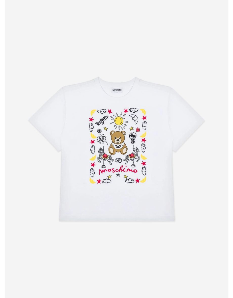 Kids Teddy Bear T-Shirt in White