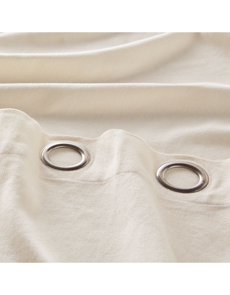 Panama Plain Single Cotton Curtain with Eyelets - 4