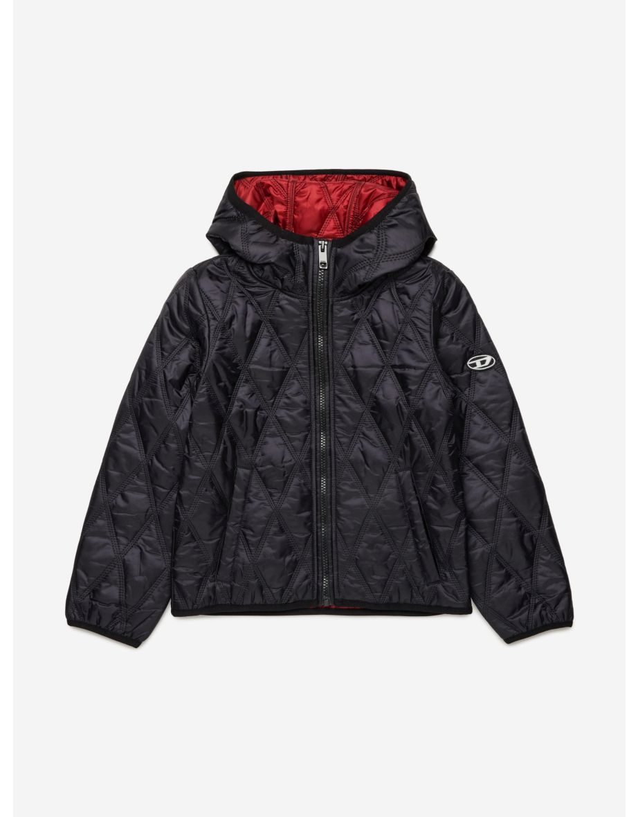 Diesel Kids Quilted Jacket in Black