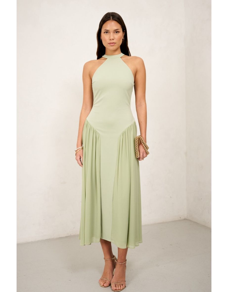 TFNC Brianna Sage Maxi Dress