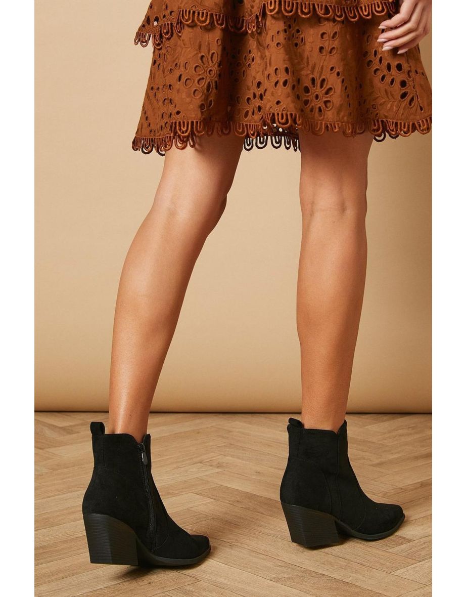 Sorrel Faux Suede Western Ankle Boots - 3
