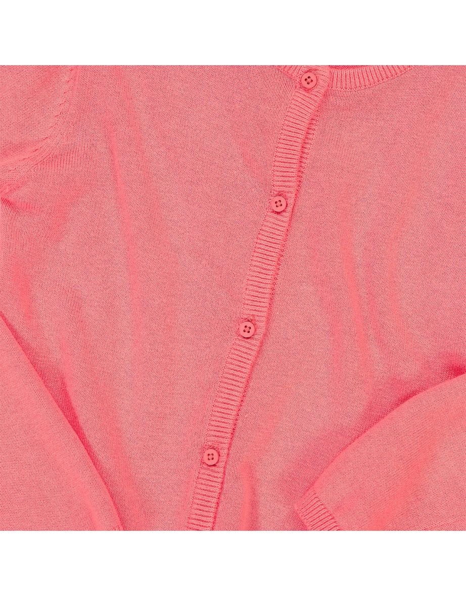 Cotton Crew Neck Cardigan - 7