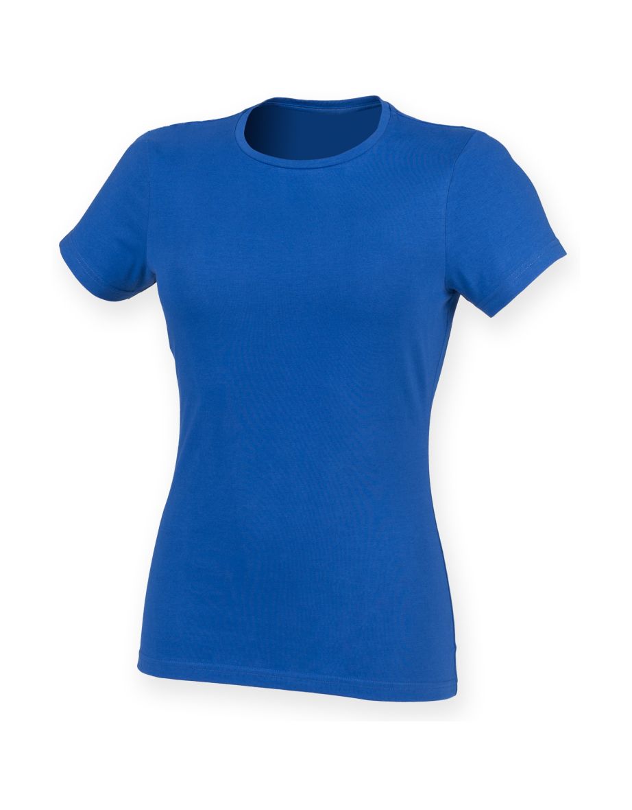 Skinni Fit Womens/Ladies Feel Good Stretch Short Sleeve T-Shirt - Royal - 1