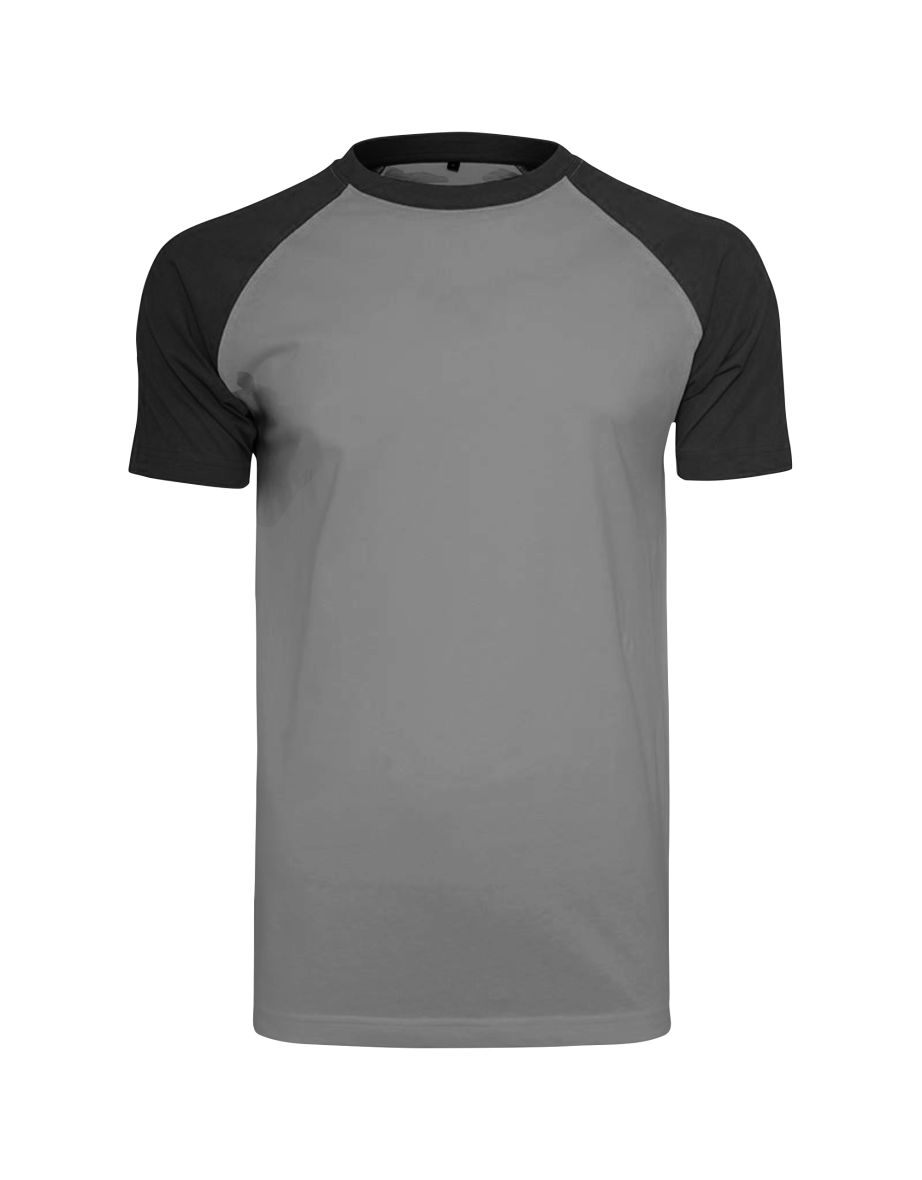 Mens Raglan Contrast Short Sleeve T-Shirt - Charcoal/Black