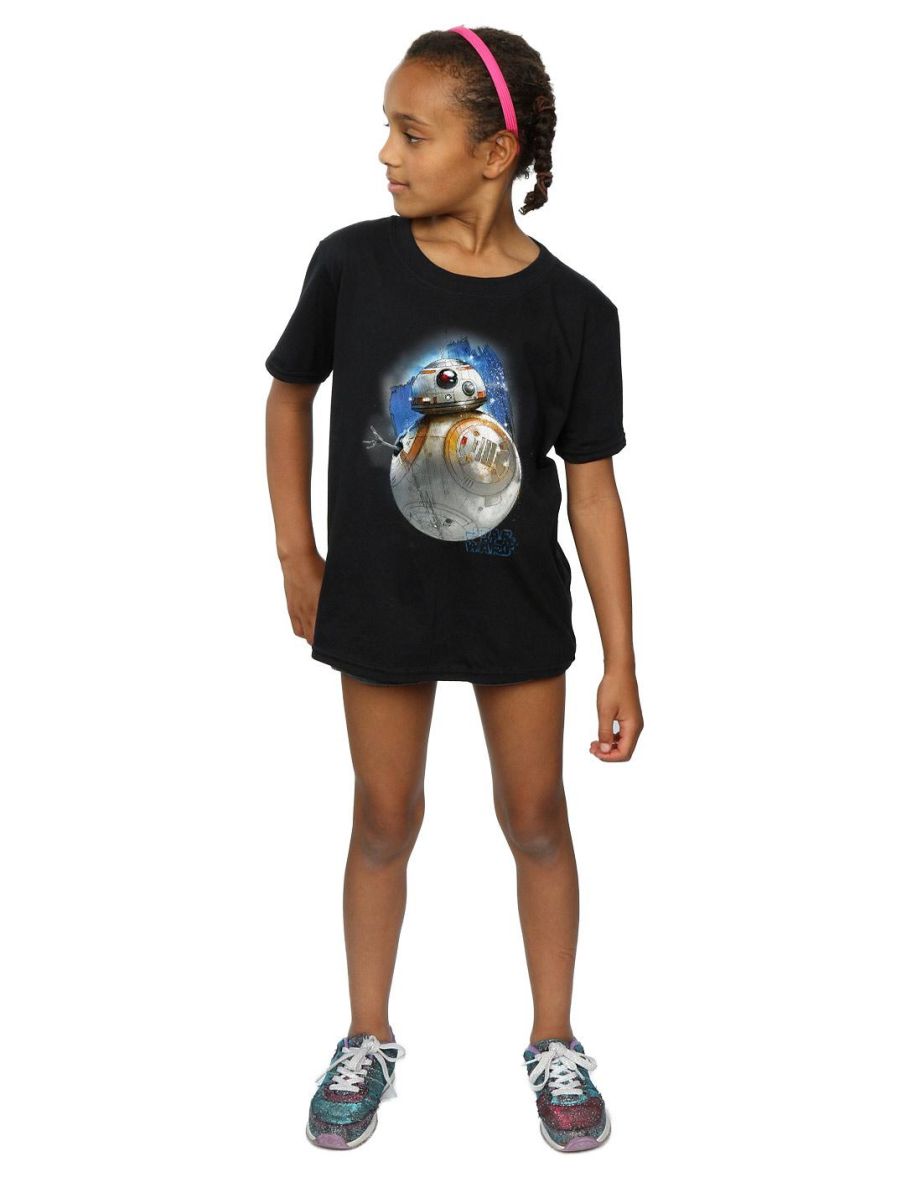 Star Wars: The Last Jedi Girls BB-8 Brushed T-Shirt - Black