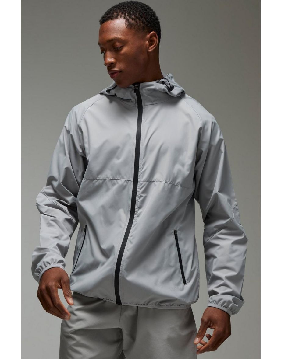 Man Active Ripstop Shower Resist Windbreaker - light grey