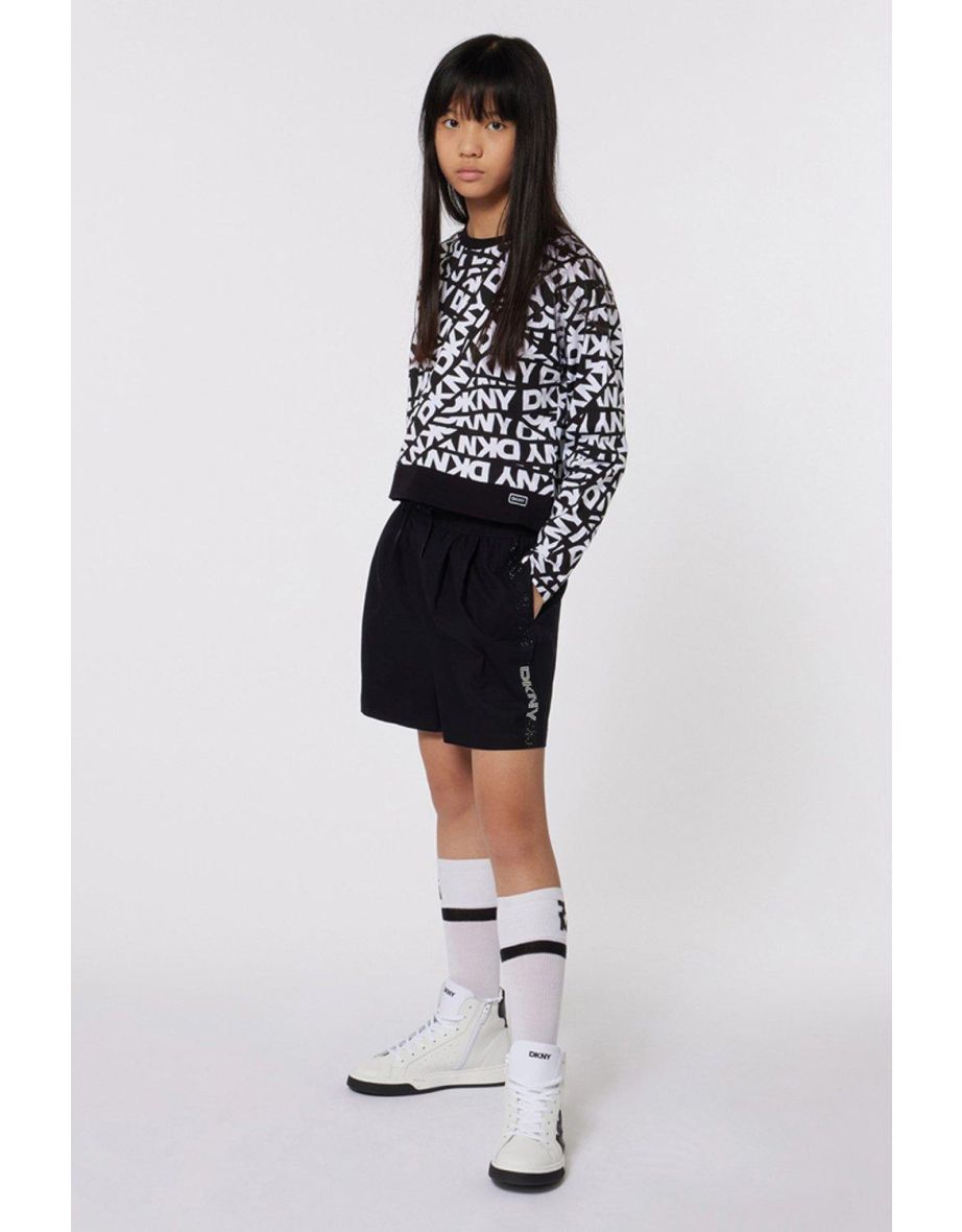 Dkny All Over Print Logo Long Sleeve Top