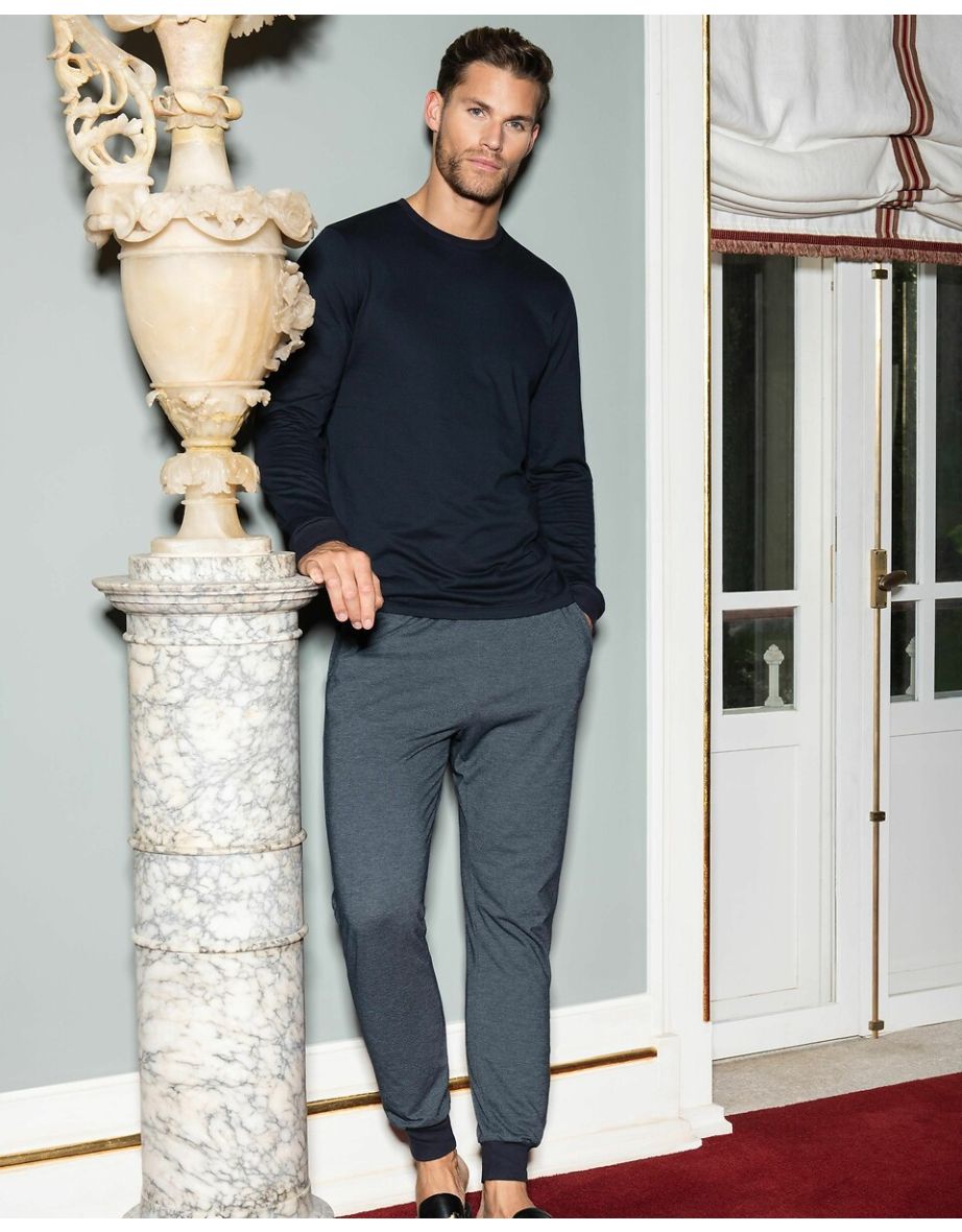 Cotton Mix Pyjamas with Crew Neck