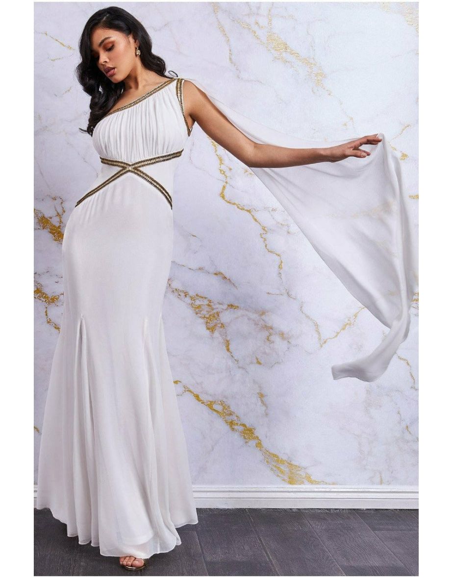 One shoulder 2025 greek goddess dress