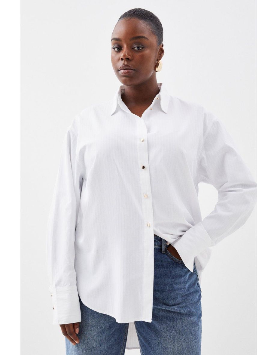 Boyfriend shirt plus size best sale