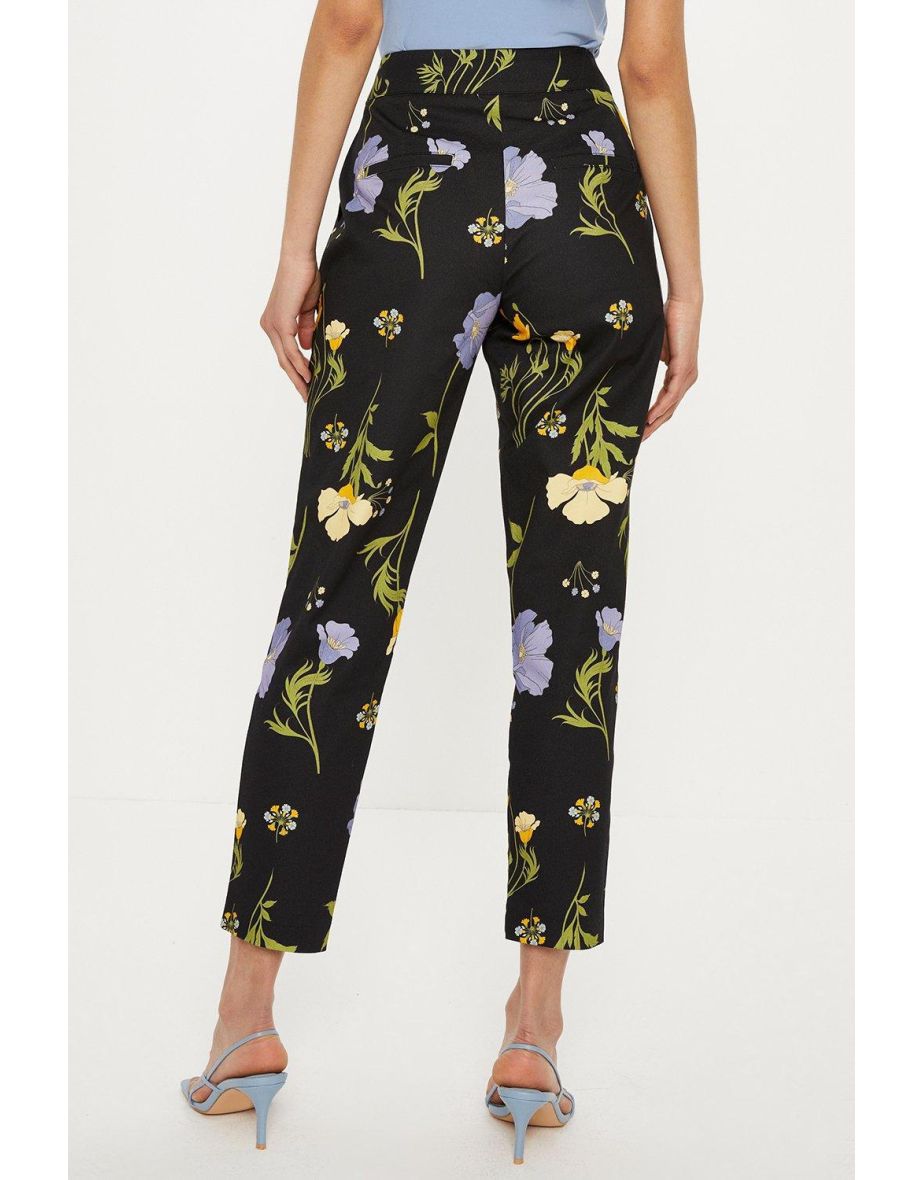 Floral Printed Cotton Tapered Trousers - 2