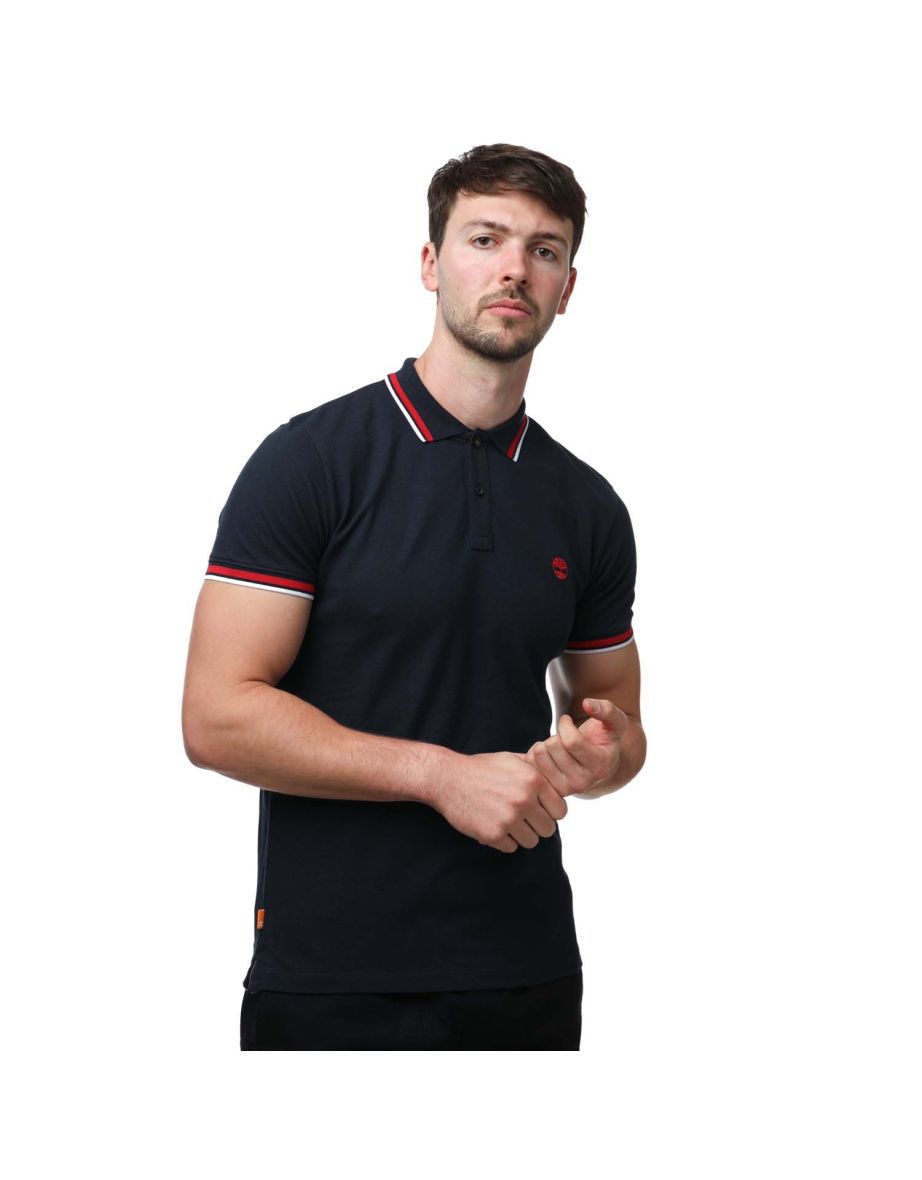 Men's Timberland Millers River Tipped Polo Shirt in Blue