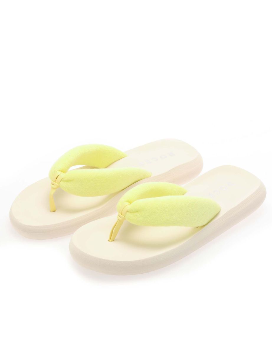 Women's Rocket Dog Sunset Puff Flip Flops in Yellow