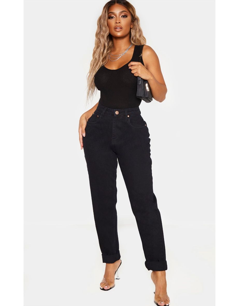 Shape Black High Waisted Mom Jeans
