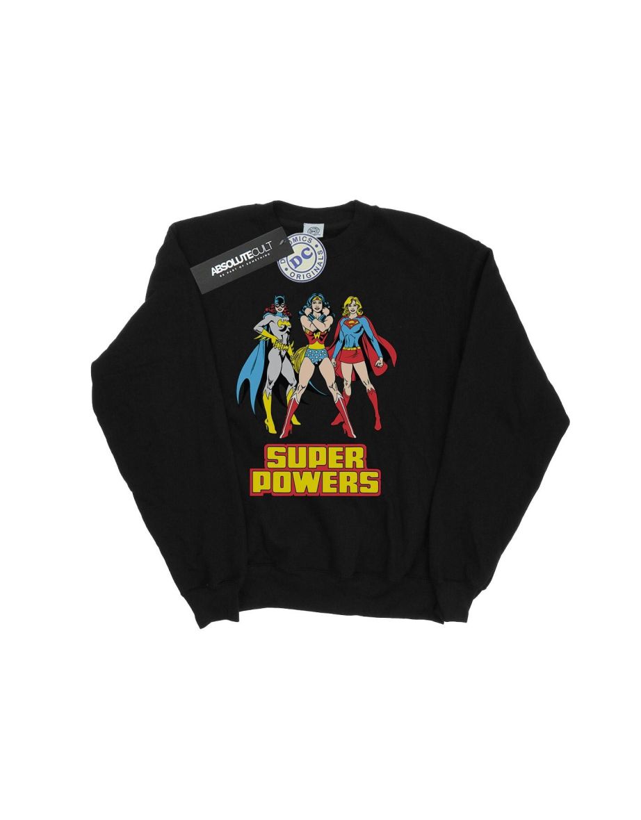 DC Comics Girls Wonder Woman Super Power Group Sweatshirt - Black